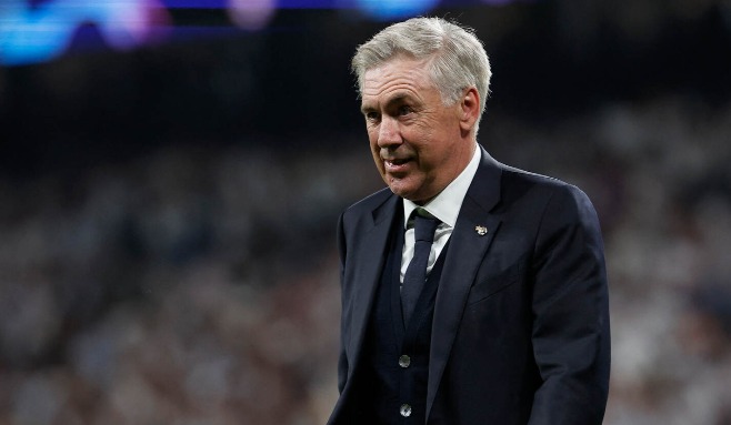 20240508, Real Madrids tränare Carlo Ancelotti efter matchen mot Bayern München